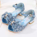 High Heels 2024 Summer New Girls' Sandals Elsa Little Princess Children's Crystal Shoes. 