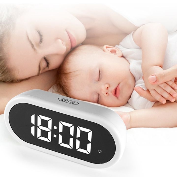 Digital%20Alarm%20Clock%20with%20Large%20LED%20Display,%20Portable%20Bedside%20Clock%20with%20Fully%20Adjustable%20Dimmer,%2012/24H,%20Snooze%20White%20-%20Image%202