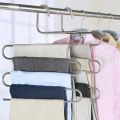Pants Towel Scarf Hangers Space Saver Storage 5 Layer Metal cloth rack.