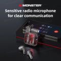 Original Monster XKT15 Wireless Bluetooth 5.3 Earphones TWS Gaming Headphones Hifi stereo Headset Long standby Sports Earbuds. 
