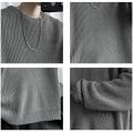 Knitted Sweater Men Autunmn Winter Warm Clothing Korean Fashion Long Sleeves Top Vintage Solid Baggy Pullover Y2K Male Clothes.