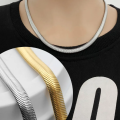 Stylish Men Stainless Steel Flat Snake Neck Necklace.