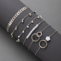 6pcs/sets Bohemian Beaded Bracelets for Women Pretty Flowers Leaf Hollow Out Geometry Adjuatble Tassel Jewelry 9143.