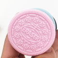 1Pcs Eraser Chocolate Cake Strawberry Biscuit Cookie Modeling School Supplies Sandwich Pink Blue Black Dessert Style Rubber. 
