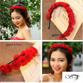 Artificial Red Flower Hair Band For Girls And Women-1 Pc - Hair Clip.