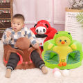 【Top-rated】 Baby Sitting Chair Cover Cute Animal Shaped Plush Sofa Case Infants Learning Support Seat Cushion.