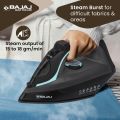 Bajaj MX 45 Steam Aluminium Soleplate Iron | 2000 Watts Power For Faster Ironing | Non Stick German Coated Technology | 220 Ml Water Tank Capacity | 2-Yr Warranty 【Black & Grey】.