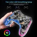 Wireless Transparent RGB Video Gamepads Game Controller Joystick STK-7039RG Compatible For Switch Pro Windows 7/8/10 And PC Steam. 