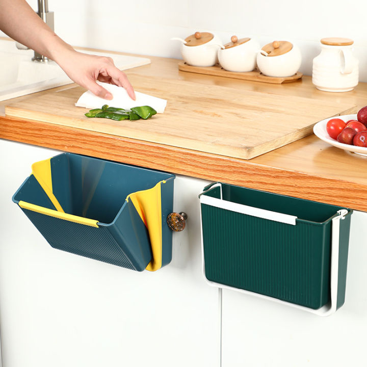 Creative Home Kitchen Hanging Portable Storage Bucket Multi functional Classification Folding Garbage Bin for Vehicles