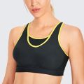 Womens Bounce Control Wireless Sports Bra High Impact Full Coverage Non Padded Underwear 36 38 40 42 44 C D DD E F G Solid Black.