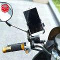 Techway Rider Metal Mobile Phone Holder for Motorcycle-Black.