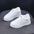 1726 Velvet Small White Shoes Winter Women's Shoes Year Leather Inner Heightened Lace-up Thick-soled Sneakers 2021 New Style. 