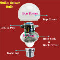 motion sensor bulb ,radar sensor light,human sensor bulb,human Radar sensor auto bulb,Energy saving auto led bulb,15 watts 220 Volt sensor bulb..