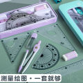 7Pcs/lot Ruler Set Kawaii Geometric Drawing Eraser Kit Back To School Math Compass Set Office School Supplies. 