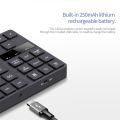 2.4G Wireless Numeric Keyboard Portable 35 Keys Financial Accounting Office Keyboard Built-in Rechargeable Battery Black-black. 
