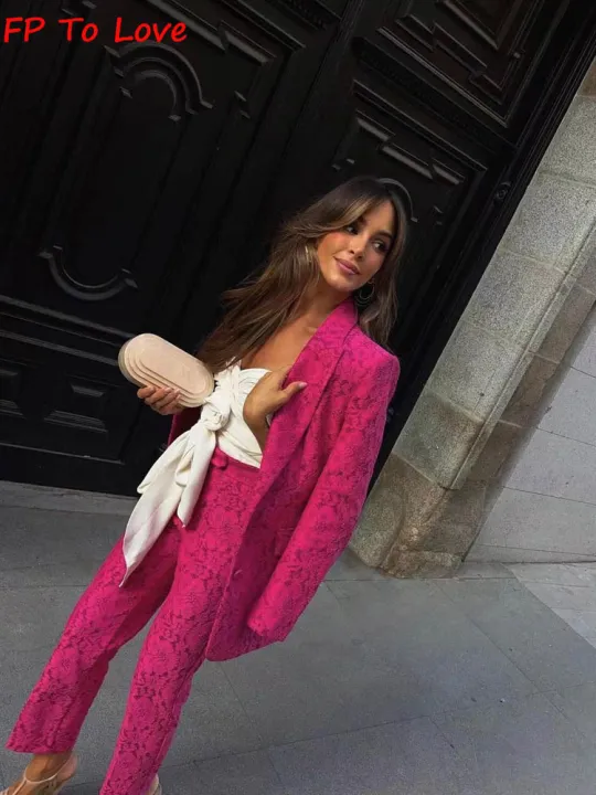 Rose%20Hot%20Pink%20Wide%20Leg%20Pants%20Straight%20Woman%20Elegant%20Long%20Trousers%20PB%20ZA%20Female%20Zipper%201971240%20-%20Image%203