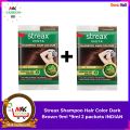 Streax Shampoo Hair Color Dark Brown 9ml *9ml 2 packets. 