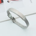 European and American comfortable wristband with engraving 6MM titanium steel mesh bracelet adjustable strap bracelet for men cross-border exclusive.