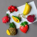 Fruits Resin Fridge Magnets Creative 3D Fruit Magnets Simulation Garden Fruits Cartoon Magnets Home Decor effectual.