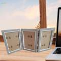 Folding Photo Frame Decorative Hinged Photo Frame for Entrance Desk Table Triple Fold. 