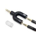 【Must-have】 PC U-shape Earphone Splitter Adapters Splitter Mic&Headphone Stereo Plug Audio Splitter 3.5mm. 