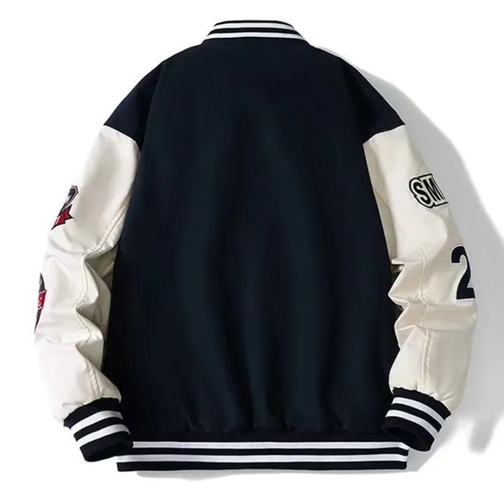 Mens%20Spring%20Fall%20Varsity%20Jackets%20Embroidery%20Korean%20Fashion%20Loose%20Baseball%20Uniform%20Couple%20Blue%20Retro%20Leather%20Sleeve%20Bomber%20Coats%20-%20Image%202