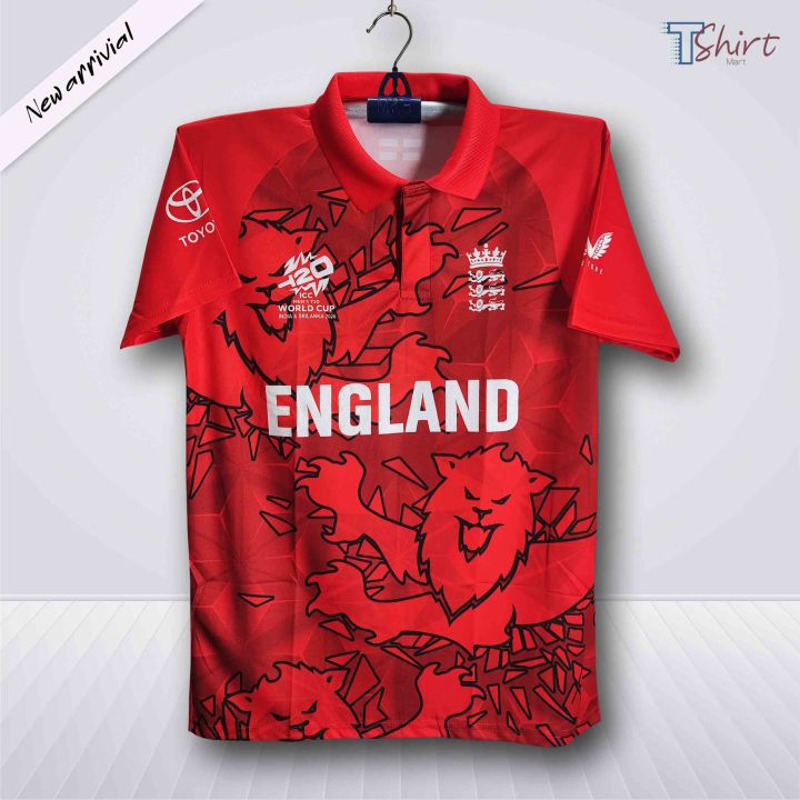 England T20 World Cup Jersey - Half Sleeve Collar Polo Cricket Jersey For Men - England T20 Jersey 2026