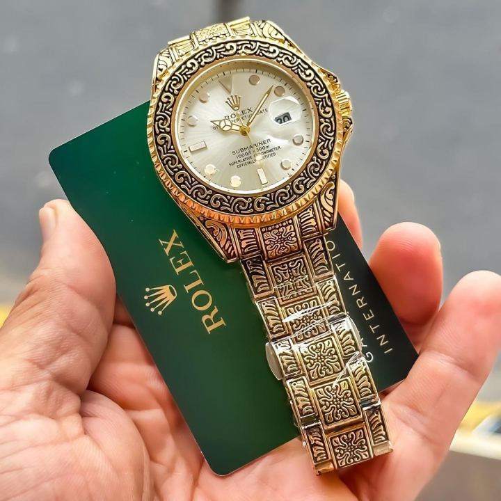 Stainless Steel Watch Gold Chain For Men Stylish Watch For Men