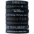 New Inspiring Bracelets Motivational Be yourself, Change The World Create Dream Inspirational Silicone Wristband Rubber Bracelet. 