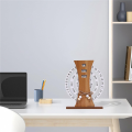 Wooden Calendar Home Porch Decoration Office Desktop Decoration Manual Rotating Desk Calendar Sweet House Easy to Use C.