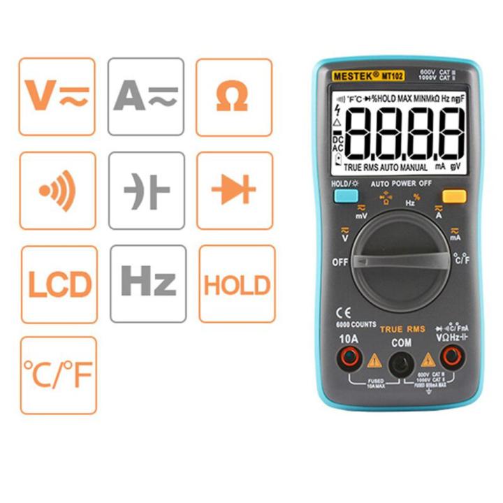 Digital Multimeter Professional Probe Tester 6000 Counts Digital Meter ...