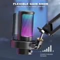 FIFINE USB Microphone for Recording and Streaming on PC and Mac,Headphone Output and Touch-Mute Button,Mic with 3 RGB Modes -A8. 