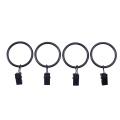 72 Pack Rings Curtain Clips Strong Metal Decorative Drapery Window Curtain Ring with Clip Interior Diameter Black.