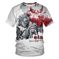 Graffiti T-shirt men's painting picture 3D printing -hop street clothing loose and comfortable fabric O-neck men's T-shirt.