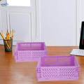 2x Folding Storage Basket Storage Crate with Handle for Bedroom Desk Green.