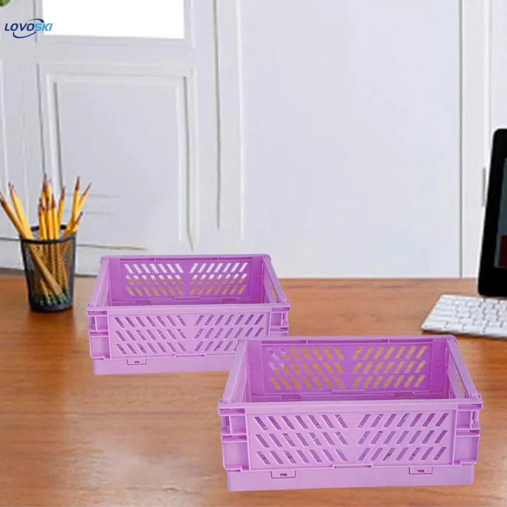2x%20Folding%20Storage%20Basket%20Storage%20Crate%20with%20Handle%20for%20Bedroom%20Desk%20Green%20-%20Image%205