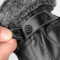 Gloves Winter PU Flannel Riding Warm Thickened Cold Protection Outdoor Cycling Touch Screen Leather Gloves 1Pair. 