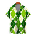 Hawaii Men's Beach Shirts Men Women Couple's Shirt Four-leaf Clover 3d Printed Lapel Short Sleeve Shirt Floral Shirts Tops.