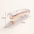RHS Online Portable Fashion Acrylic Transparent Rose Gold Stapler School Stationery Hand-held Staplers Office Binding Stapling Machine Paper Stapler.