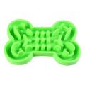 Pet  bowl Silicone Durable  food bowl Slow Food Anti suffoe  bowl Feeder Dishes For Feeding Large  pet accessorie - green - S 24X17X3.8 m. 