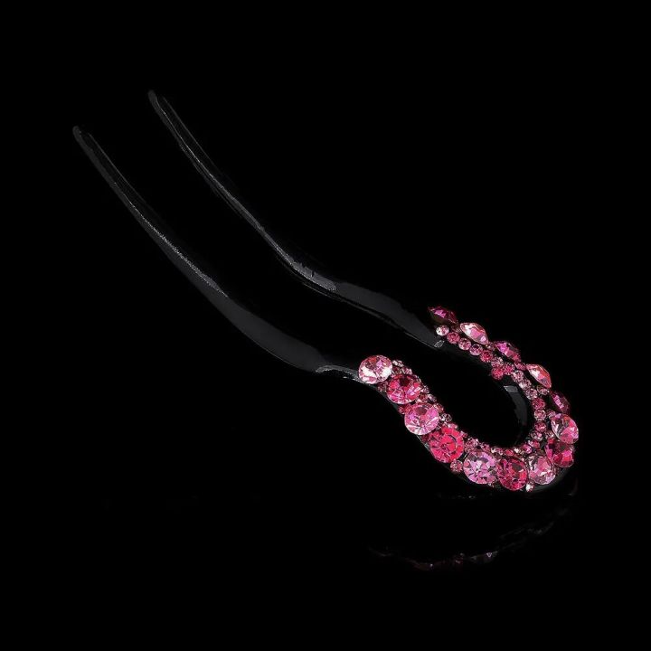 【beauty code store】AWAYTR Vintage Hair Accessories Crystal Hairpins U-Shape Hair Stick Pin Flower Hairpin Hairclips Fashion