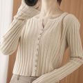 95 Autumn and Winter New Knitted Cardigan Women's Fashion Short Outer Wear Long Sleeve Slimming Sweater Bottoming Shirt Top Coat Shawl. 