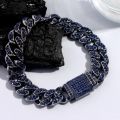 Iced Out Hip Hop Cuban Link Chain Bracelets for Men Women High-Quality Bling AAAA+Rhinestone Paved Miami Bracelets Men's Jewelry. 