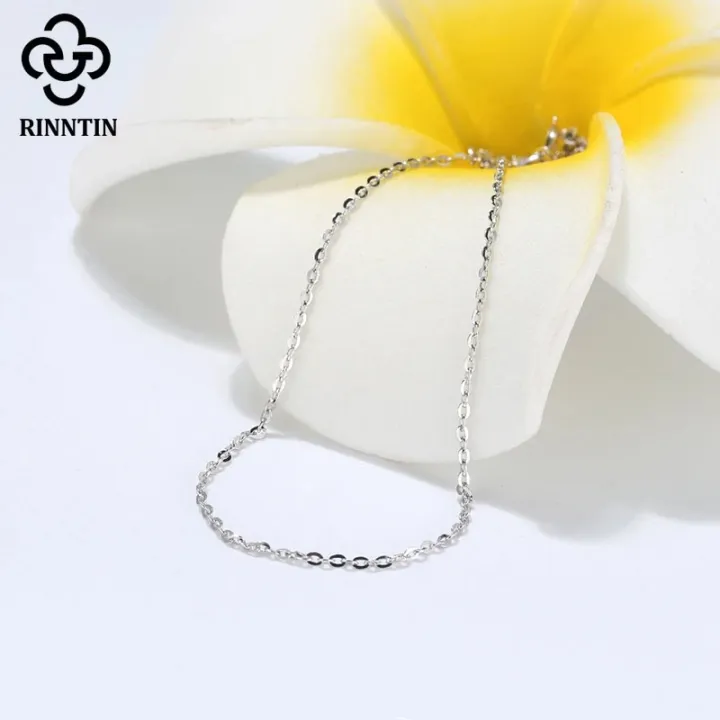 Rinntin%20925%20Sterling%20Silver%20Cable%20Link%20Chain%20Necklace%20for%20Women%2045cm/50cm/55cm%20Simple%20Women's%20Neck%20Chain%20Silver%20Jewelry%20SC06%20-%20Image%203