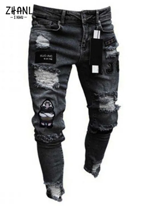 Mens%20Stretchy%20Ripped%20Skinny%20Embroidered%20Jeans%20Men's%20White%20Pants%20Destroyed%20Hole%20Slim%20Fit%20Denim%20High%20Quality%20Hip%20Hop%20Men%20trousers%20-%20Image%203