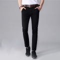 Slim-Fit Chino Gabardine Pants - Black. 