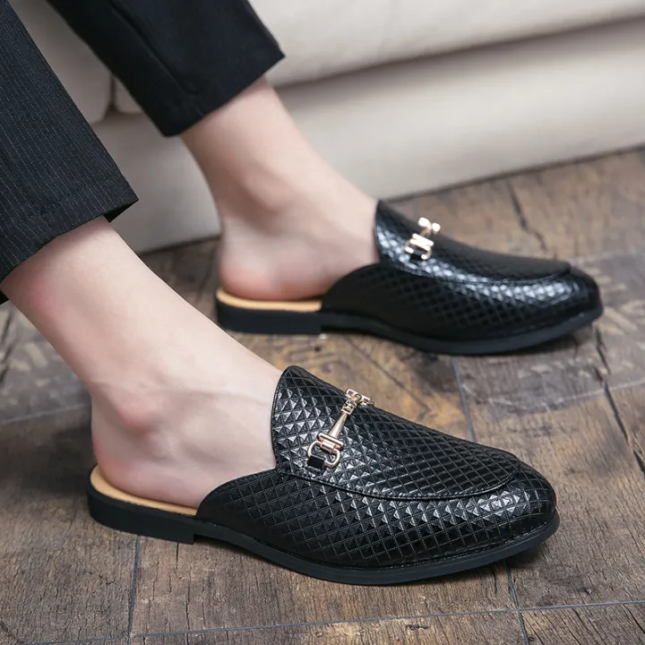 Luxury%20Brand%20Gold%20Men%20Slipper%20Mules%20Buckle%20Loafers%20Mens%20Leather%20Designer%20Shoes%20Flat%20Heel%20Party%20Slippers%20Slip%20On%20Chaussure%20Homme%20-%20Image%203