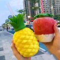 500ml Summer Cute Strawberry Straw Water Bottle Milk Coffee Straw Cup for Home.