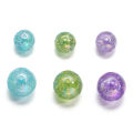 St. kunkka 10/20pcs 12 16mm Acrylic Crack Plating Beads Colorful Spaced Round Beads For DIY Bracelets Necklaces Jewelry Jewelry Accessories Making.