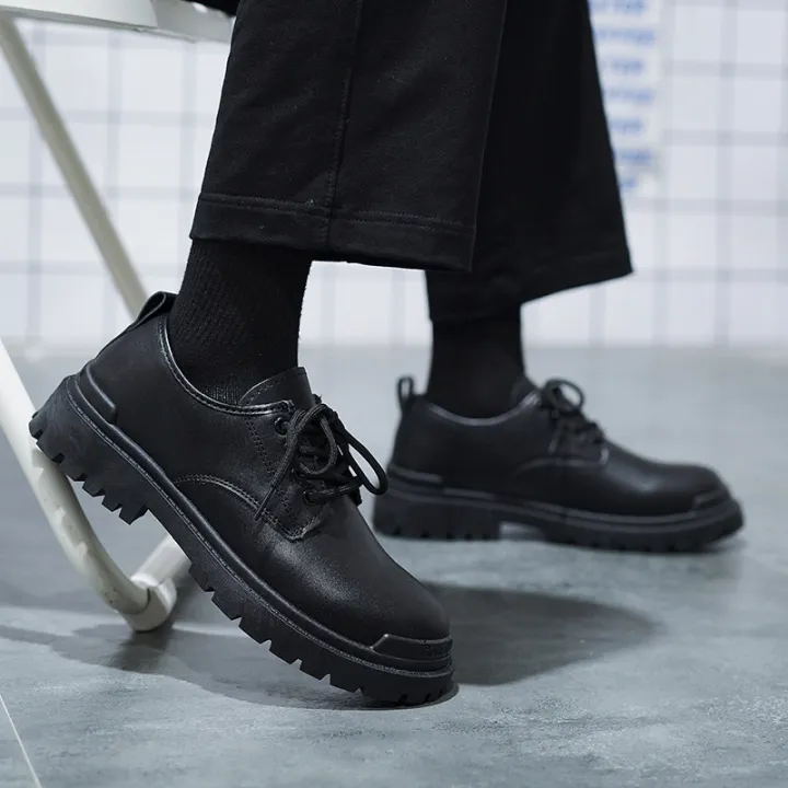 Douchuan%20spring%20new%20martin%20boots%20men's%20british%20black%20booties%20versatile%20casual%20low-top%20tide%20small%20leather%20shoes%20wholesale%20-%20Image%204